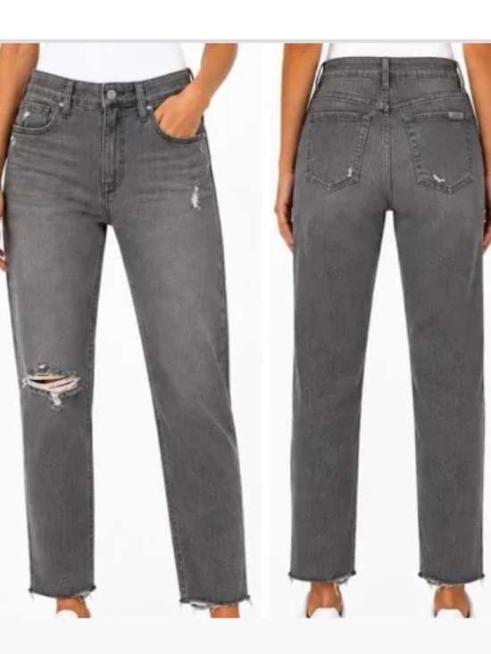 Joe's Jeans Denim - Joe's Jeans Gray High-Rise Distressed Raw Hem Ankle Jeans Size 28
